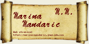 Marina Mandarić vizit kartica